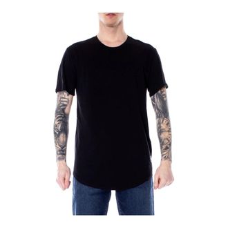 Only & Sons Only & Sons - Longline T-shirt met ronde zoom - Heren - Tops - Zwart - Maat: XS Katoen