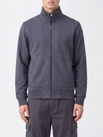 Stone Island Felpa con zip in cotone con collo alto e logo Compass