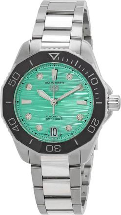 Tag Heuer Aquaracer Automatic Diamond Green Dial Ladies Watch WBP231K.BA0618