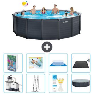 Intex Piscina Graphite Panel Redonda - 478x124 Cm - 9-piezas S567