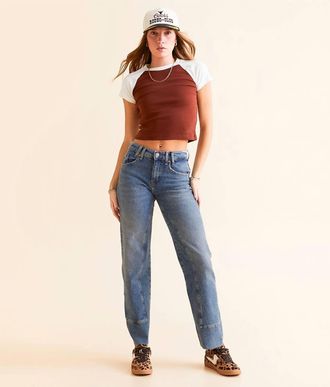 Free People Risk Taker High Rise Straight Jeans In Mantra