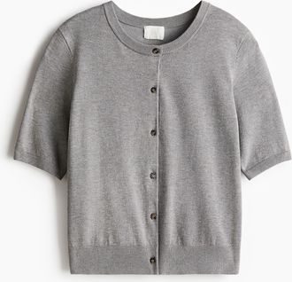 H&M Cardigan mit Kurzarm - Grau
