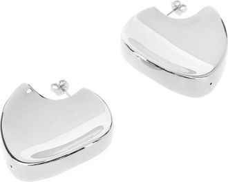 Bottega Veneta Womens Silver Large Disc Earrings Sterling