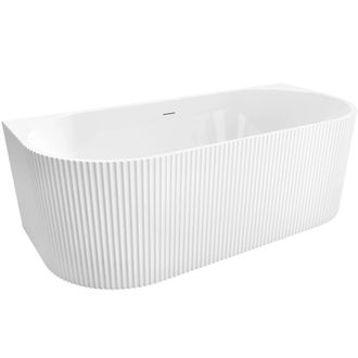 Rea Ba&ntilde;era Mural Rea Veneta 170 White With Brushed Copper Plug Cap