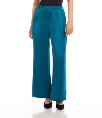 Karen Kane Satin Wide-Leg Pants In Teal
