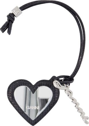 Ganni Womens Bou Heart Snake Mirror Synthetic Black Accessories Small-leather-goods