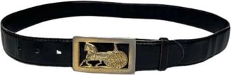 Celine Pre-owned Ruitermotief Gesp Riem - Dames - Vintage Accessoires - Zwart - ONE Size - Leer - Vintage