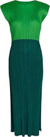 Pleats Please Issey Miyake Pleated Woven Midi Dress - Green - 5