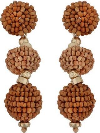 Panacea Beaded Linear Drop Earrings in Brown at Nordstrom Rack