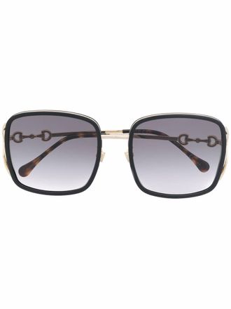 Gucci Horsebit square-frame sunglasses - women - Acetate/Metal - 58 - Black