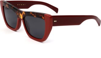 Marni Womens 52mm Red Havana Sunglasses
