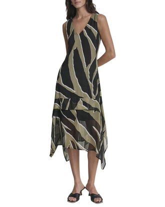 DKNY Dkny Layered Crinkle Chiffon Dress