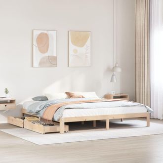Berkfield Home Bed Frame with Drawers without Mattress 180x200 cm Super King in Brown