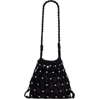Sandro Studded net mesh bag in Black at Nordstrom, Size Medium