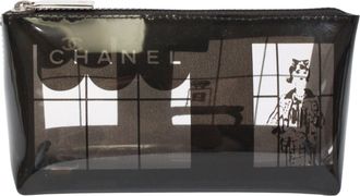 Chanel Black Clear Pvc Pouch (Pre-Owned)