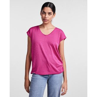 Pieces T-shirt met glanzend effect