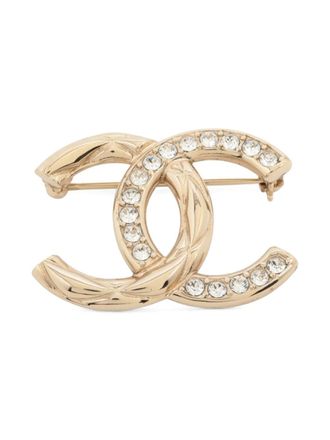 Chanel 2019 CC Mark rhinestone brooch - Oro