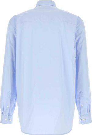 Dries Van Noten Mens Light Blue Cilian Poplin Shirt Lightblue Exterior: Cotton Maglie Sweater