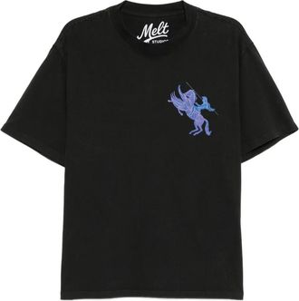 Melt T-shirt met paardenprint - Zwart