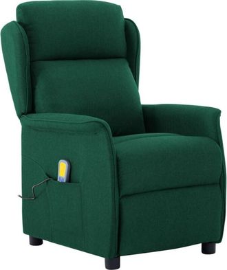 vidaXL Massage Chair Dark Green 67.5 x 93.5 x 101.5 cm Fabric Vidaxl