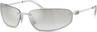 Miu Miu MU A50S 1Bc 8H1 Zonnebrillen - Dames - Zonnebrillen - Grijs - 69 MM - Accessoires