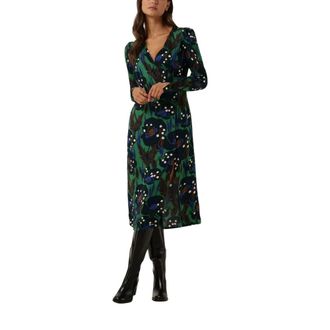 Idano Kleedjes, Dames, Groen, L, Leer, Midi Jurk Jolande