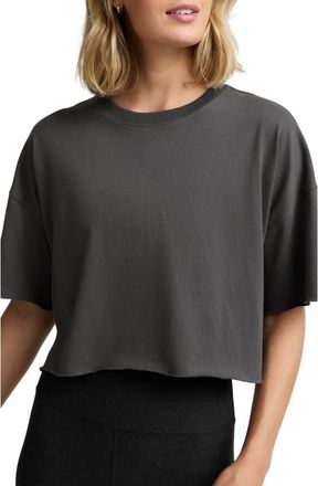 Beyond Yoga Better Than Ever Cropped T-shirt in Heather Gray at Nordstrom, Size X-Large