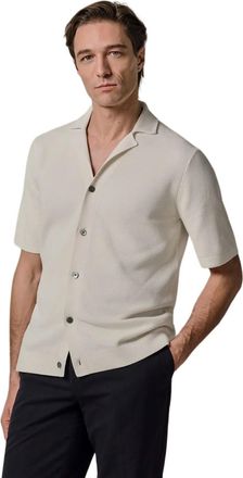 Profuomo Doorknoop polo Profuomo creme regular fit