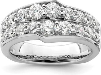 Diamond2Deal 14k White Gold Lab Grown Diamond Wedding Band Ring 1.5Ct Clarity- VS Color- G-H