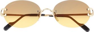 Cartier 55mm Gradient Rimless Oval Sunglasses in Gold /Brown Lens at Nordstrom