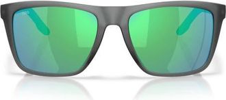 Costa Mainsail XL 59mm Mirrored Polarized Square Sunglasses in Gray Smoke /Green 580G at Nordstrom