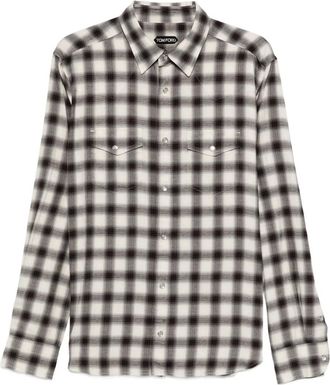 Tom Ford Camicia a quadri - Marrone