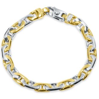 Pompeii3 Mens Designer Mariner Link 14k Gold (32gram) or Platinum (52gram) 7.5mm Bracelet 8