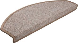 vidaXL Vidaxl - Stair Mats 15 pcs 65x24x4 cm Light Brown Half Round Large