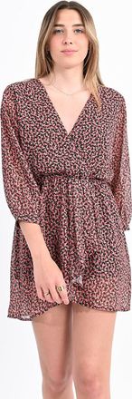 Lili Sidonio x Molly Bracken Jurk in bedrukte voile, wikkel effect