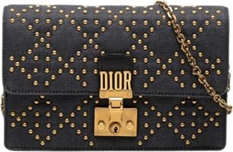 Dior Pre-owned Addict Wallet on Chain - Dames - Vintage Schoudertas - Blauw - ONE Size - Denim - Vintage