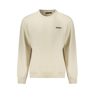 Napapijri Hoodies & sweatvesten, Heren, Beige, XL, Katoen, Long-Sleeve Crew Sweatshirt