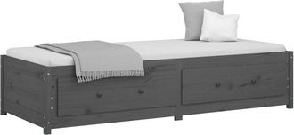 vidaXL Sof&aacute; Cama Madera Maciza De Pino Gris 90x200 Cm Vidaxl