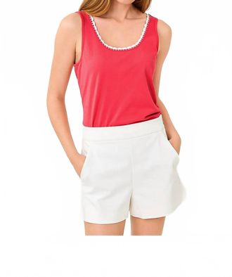 Lilly Pulitzer Gabbie Crochet Trimmed Knit Tank Top In Paradise Punch