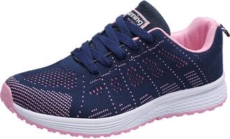 Generic Fashionable Mesh Running Shoes for Women Breathable Casual Flat Sneakers with Straps Everyday Comfort and Style Walking for UK Wedges Trainers Ladies 