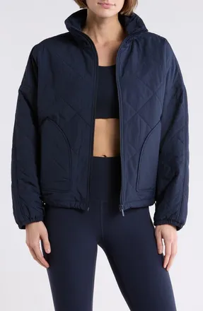 Zella Wander Diamond Quilted Jacket in Navy Sapphire at Nordstrom Rack, Size X-Small