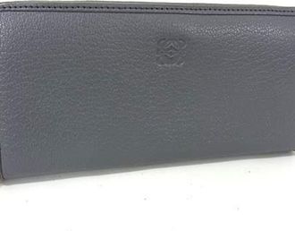 Loewe Gray Leather Long Wallet (Bi-Fold) (Pre-Owned)