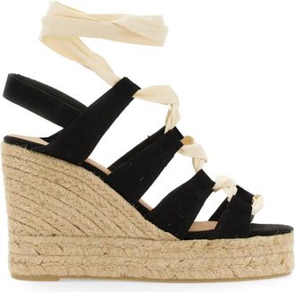 Castaner Natural Slingback Espadrille Wedges
