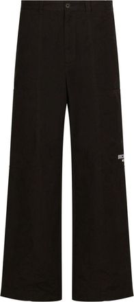 Dolce & Gabbana logo-print wide-leg trousers - men - Nylon/Polyester/Cotton - 50 - Black