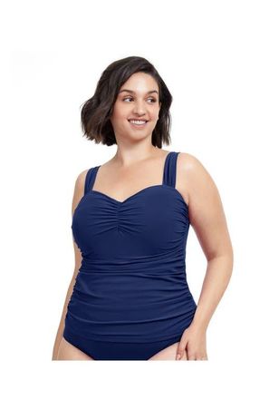 Gottex Tutti Frutti Plus Size Sweetheart Underwire Tankini Top in Navy at Nordstrom, Size 20W