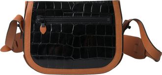 Balenciaga Womens Black Brown Exotic Skin Leather Shoulder Camera Purse Bag And Crocodile