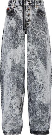 Martine Rose acid-wash zip-fly jeans - unisex - Cotton - M - Grey