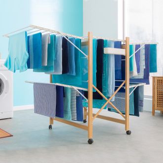 IDMarket Tendedero Plegable De Dise&ntilde;o Deluxe Imitaci&oacute;n Madera