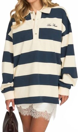 Love Stories Paul Long Sleeve Top In Donkerblauw
