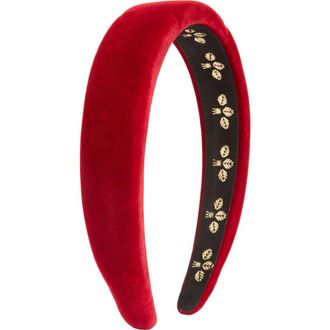 L. Erickson Adaline Padded Velvet Headband in Red at Nordstrom